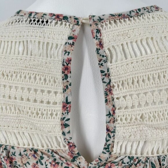 English Factory Women's Floral Lace Trim Dress Size M Shift Button Close - Picture 11 of 15